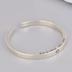 NEW Unisex 925 Sterling Silver Engraved Sun Cuff Style Adjustable Bracelet